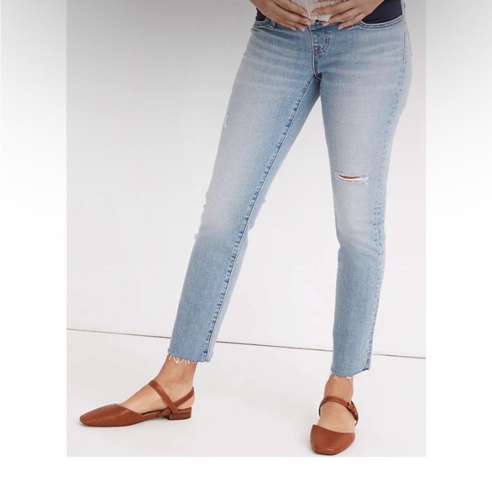 Madewell Women's Blue Maternity Side-Panel Perfect Vintage Jeans Pockets Size 24